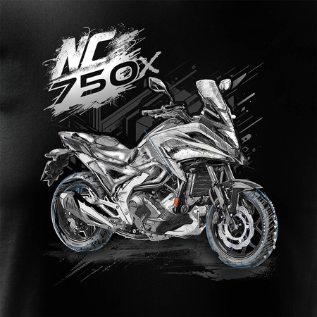Honda NC 750 X NC750X pánské tričko na motorku černé REGULAR