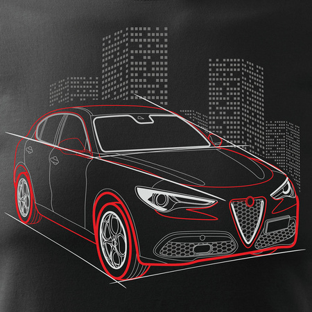 Pánské tričko Alfa Romeo Stelvio černé REGULAR