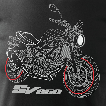 SUZUKI SV 650 pánské tričko na motorku černé REGULAR