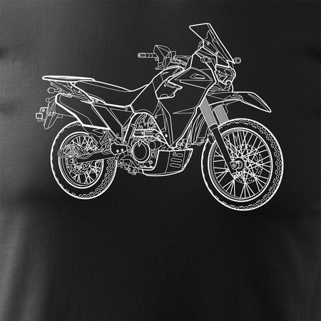 Kawasaki KLR pánské tričko na motorku černé REGULAR