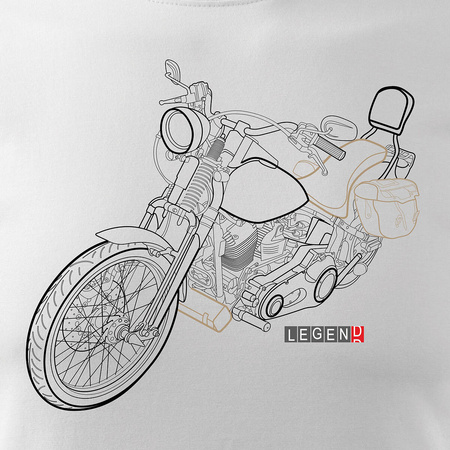 Harley Chopper pánské tričko s motorkou bílé REGULAR