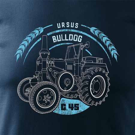 Tričko s ursusem C45 traktor pro Bulldog farmer pánské tmavě modré REGULAR