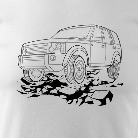 Pánské tričko Land Rover Land Rover auto bílé REGULAR