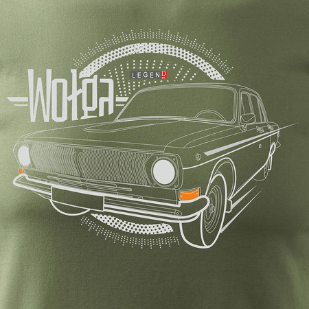 Tričko s Volga Volga Gas auto komunistická legenda pánské khaki REGULAR