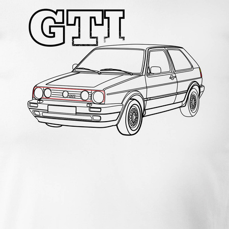 VW Golf 2 II pánské tričko s motivem auta bílé REGULAR