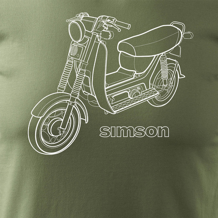 Simson scooter SR50 pánské khaki tričko REGULAR na motorku