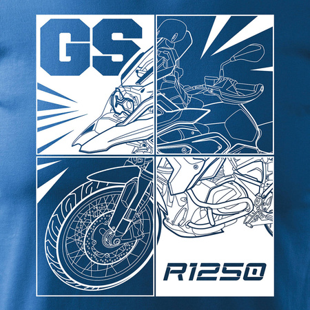 BMW GS 1250 ADVENTURE pánské tričko na motorku modré REGULAR
