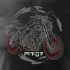 Yamaha MT-07 pánské tričko na motorku černé REGULAR