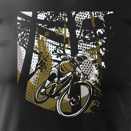 MTB Tričko na horské kolo pánské černé REGULAR