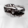 Jaguar auto tričko s jaguar e-type e type etic collectible pánské bílé REGULAR