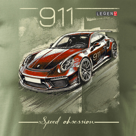 Porsche Carrera 911 pánské khaki tričko REGULAR