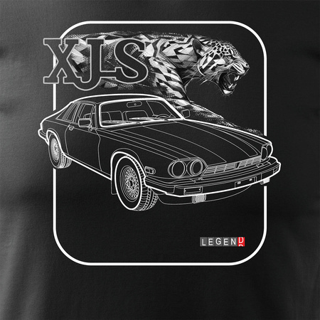 Pánské tričko jaguar xjs collector car černé REGULAR