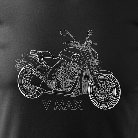 Yamaha V MAX VMAX pánské tričko na motorku černé REGULAR