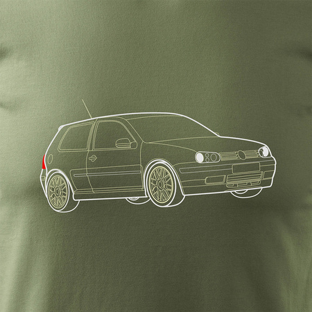 VW Golf 4 auto tričko Golf 4 pánské khaki REGULAR