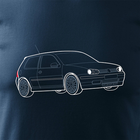 VW Golf 4 pánské tričko s motivem auta Golf 4 tmavě modré REGULAR