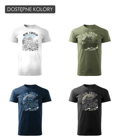 BMW GS R 1300 pánské tričko na motorku bílé REGULAR