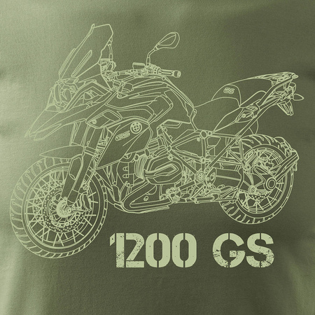 BMW GS 1200 pánské khaki tričko s motorkou REGULAR