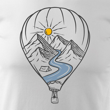 Pánské tričko pro horskou turistiku s balónky bílé REGULAR