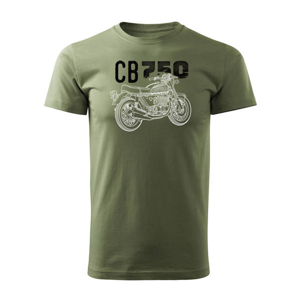 Honda CB 750 khaki pánské tričko REGULAR na motorku