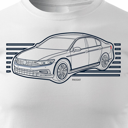 VW Passat pánské tričko s motivem auta bílé REGULAR