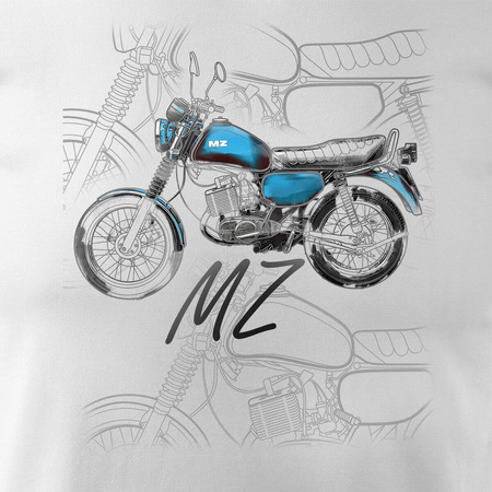MZ ETZ 150 pánské tričko na motorku bílé REGULAR