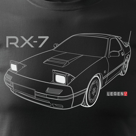 MAZDA RX-7 RX 7 pánské automobilové tričko černé REGULAR
