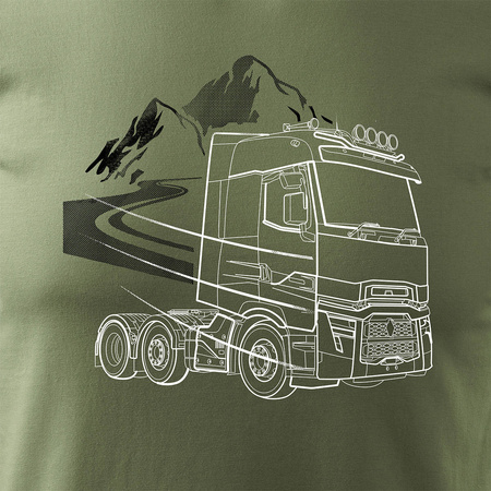 Renault T Evolution truck tričko dárek pro řidiče kamionu TIR pánské khaki barvy