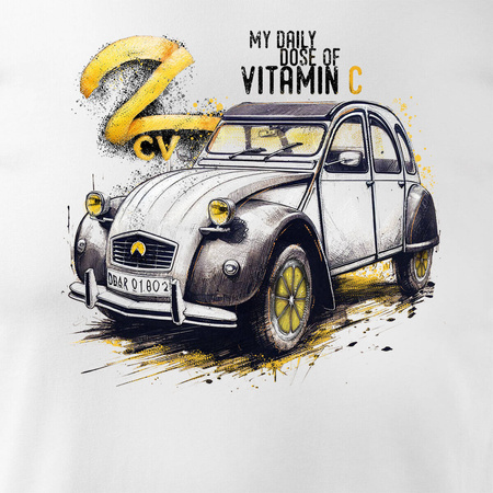 Citroen 2CV 2 CV Charleston tričko pro americké motoristické nadšence pánské sběratelské bílé REGULAR