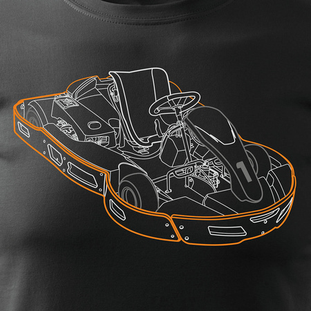 Pánské motokárové tričko černé REGULAR