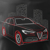 Pánské tričko Alfa Romeo Stelvio černé REGULAR