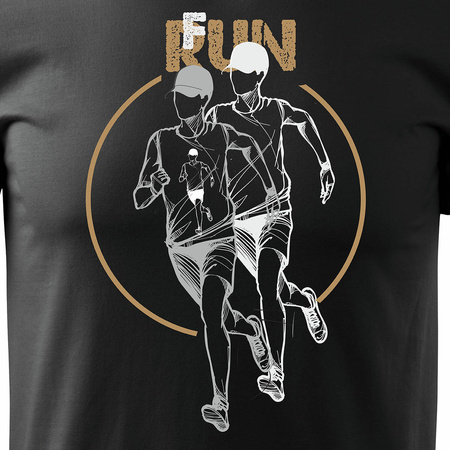 Pánské triatlonové běžecké tričko černé REGULAR