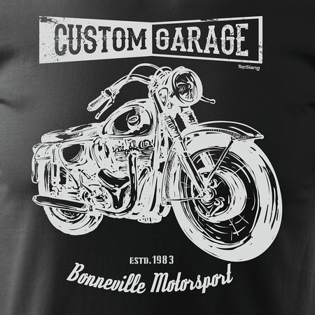 Cafe Racer pánské tričko s motorkou černé REGULAR