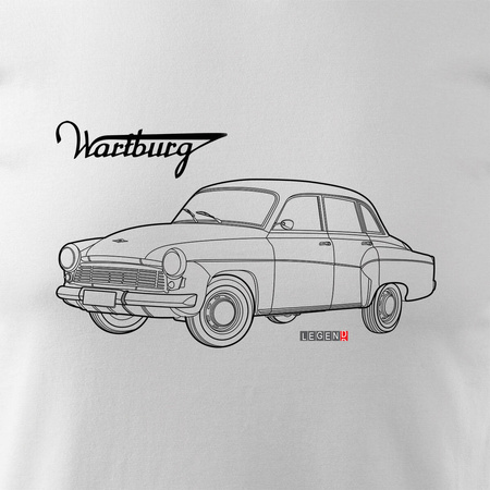 Wartburg legend oldtimer car tričko pánské bílé REGULAR