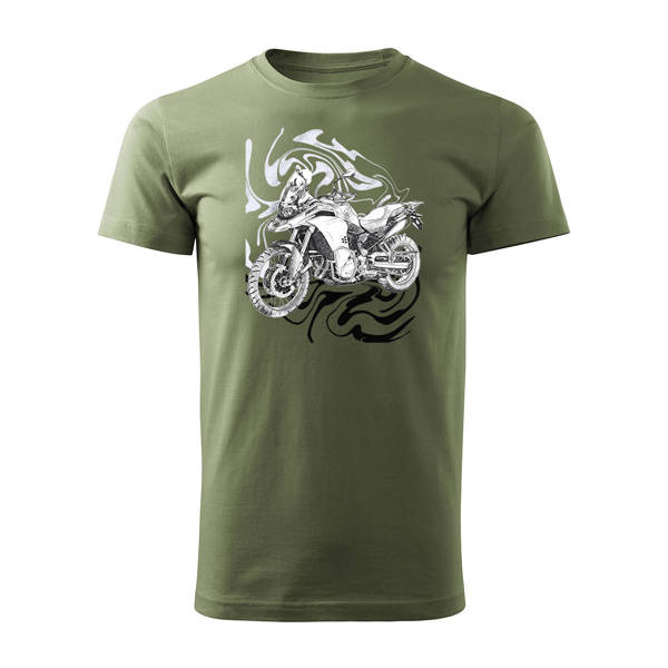 BMW GS F850 khaki pánské tričko na motorku motorka