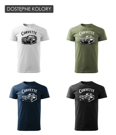 Tričko Chevrolet Corvette, pánské modré REGULAR