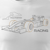 Pánské tričko s motivem vozu formule 1 F1 bílé REGULAR