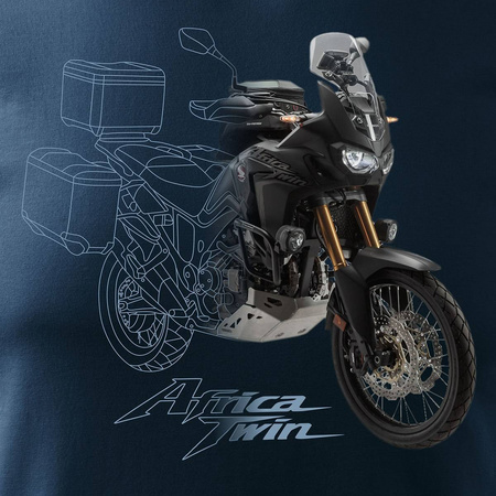 Honda Africa Twin CRF1100L pánské tmavě modré tričko na motorku REGULAR
