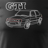 VW Golf 2 II pánské tričko s motivem auta černé REGULAR