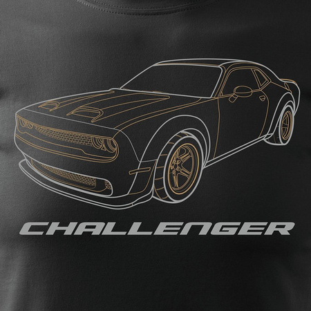 Dodge Challenger SRT pánské tričko s motivem auta černé REGULAR