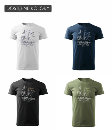 Pánské tričko s plachetnicí černé REGULAR