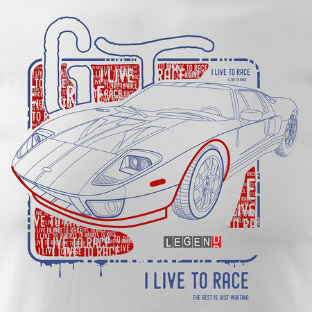 Automobilové tričko s autem Ford GT pánské bílé REGULAR