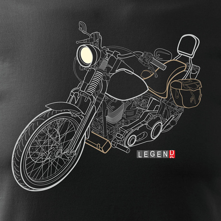 Harley Chopper pánské tričko s motorkou černé REGULAR