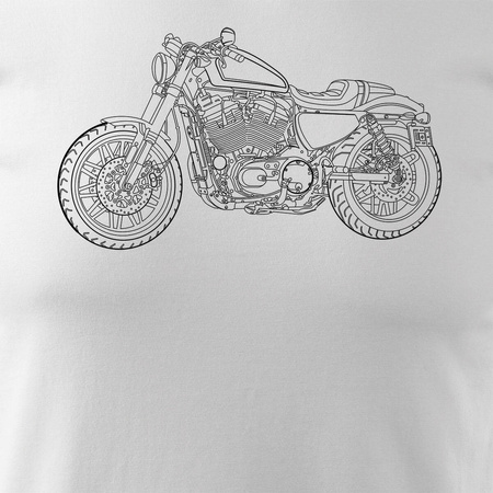 HARLEY ROADSTER pánské tričko na motorku bílé REGULAR