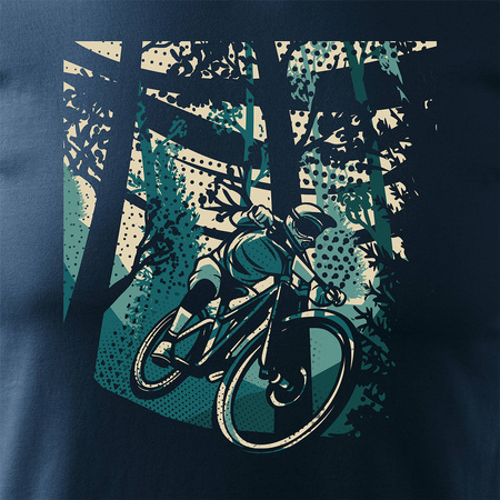 MTB Tričko na horské kolo pánské tmavě modré REGULAR