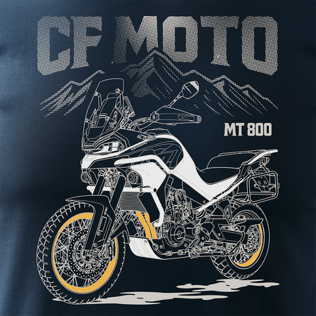 Vyprodej - CF MOTO MT800 pánské tmavě modré tričko s motivem motorky