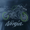 Kawasaki Ninja 650 pánské tričko na motorku tmavě modré REGULAR