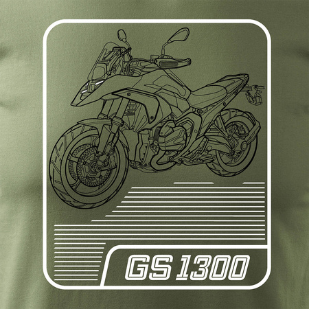 Motorka tričko BMW GS R 1300 sběratelské pánské khaki REGULAR