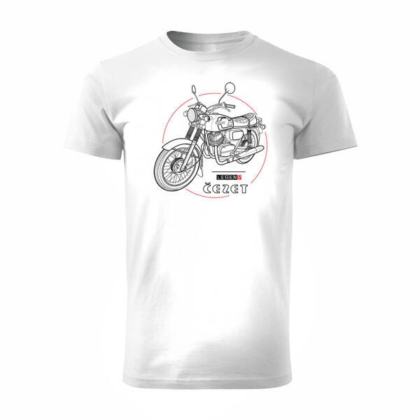 Cezet Cezeta 350 pánské tričko na motorku bílé REGULAR