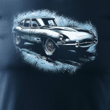 Jaguar auto tričko s jaguar e-type e type etype sběratelské pánské tmavě modré REGULAR