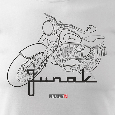 Pánské tričko Junak motorka motorka bílá REGULAR